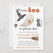 Halloween Ghost Little Boo Baby shower Invitation Kaart (Voorkant)