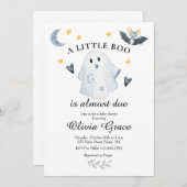 Halloween Ghost Little Boo Baby shower Kaart (Voorkant / Achterkant)