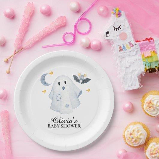 Halloween Ghost Little Boo Baby shower Paper Bord (Feest)