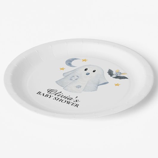 Halloween Ghost Little Boo Baby shower Paper Bord (Gekanteld)