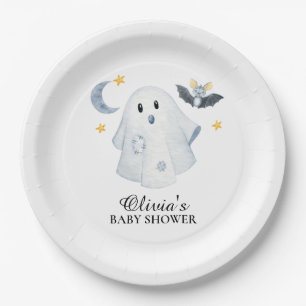 Halloween Ghost Little Boo Baby shower Paper Bord
