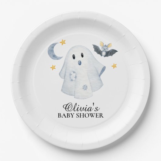 Halloween Ghost Little Boo Baby shower Paper Bord (Voorkant)