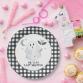 Halloween Ghost Little Boo Baby shower Papieren Bordje (Feest)