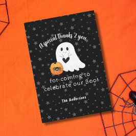 Halloween Ghost Little Boo Second Birthday Bedankkaart