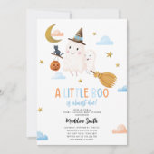 Halloween Ghost Little Boo Spooky Boy Baby shower Kaart (Voorkant)