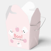 Halloween Ghost Meisje & Pompoen Schattige Roze Bedankdoosjes (Geopend)