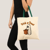 Halloween Ghost met Bag Trick or treat Tote Bag (Voorkant (product))