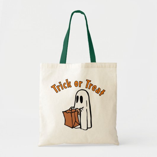 Halloween Ghost met Bag Trick or treat Tote Bag (Voorkant)