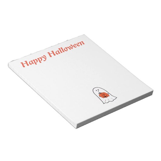 Halloween Ghost met Jack-o-Lantern Notitieblok (Schuin)