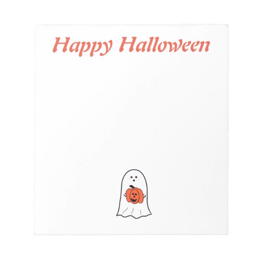 Halloween Ghost met Jack-o-Lantern Notitieblok (Voorkant)