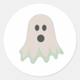 Halloween Ghost met naam Ronde Sticker