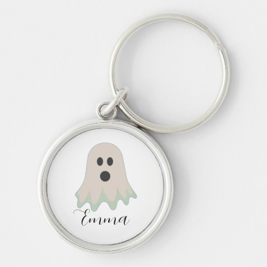 Halloween Ghost met naam Sleutelhanger (Voorkant)