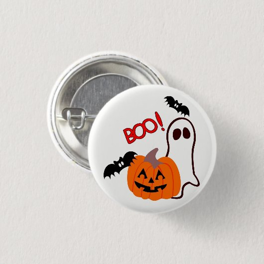 Halloween Ghost met pompoen Ronde Button 3,2 Cm (Voorkant /achterkant)