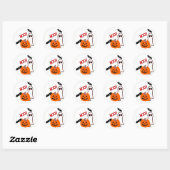 Halloween Ghost met pompoen Ronde Sticker (Vel)