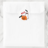 Halloween Ghost met pompoen Ronde Sticker (Tas)