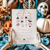 Halloween Ghost Mobile Baby Girl Shower Kaart
