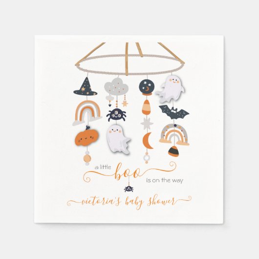 Halloween Ghost Mobile Girl Shower Napkins Servet (Voorkant)