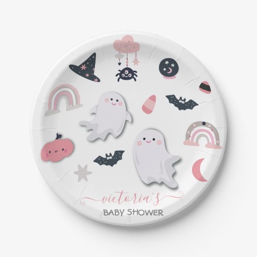 Halloween Ghost Mobile Girl Shower Paper Bord (Voorkant)
