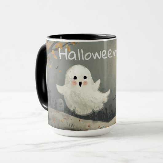 Halloween Ghost Mok | Spooky Coffee Cup (Voorkant links)