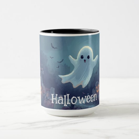 Halloween Ghost Mok | Spooky Coffee Cup | (Midden)