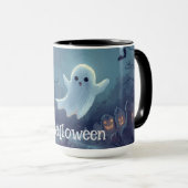 Halloween Ghost Mok | Spooky Coffee Cup | (Voorkant rechts)