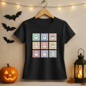 Halloween Ghost Mood Shirt; Grid of Ghost Mood T-shirt