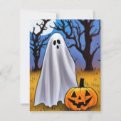 Halloween Ghost Notitiekaartje (Voorkant)