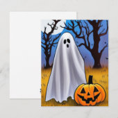 Halloween Ghost Notitiekaartje (Voorkant / Achterkant)