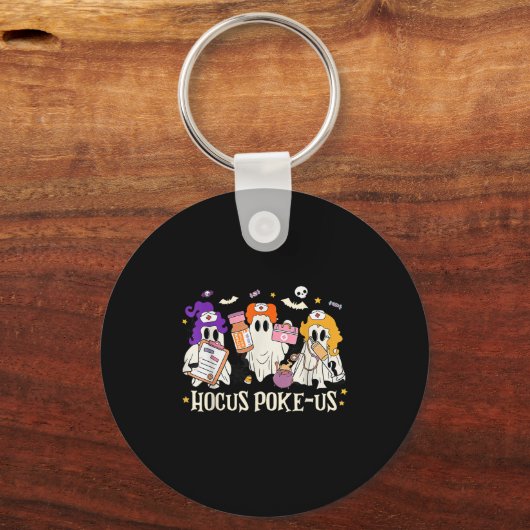 Halloween Ghost Nurse Hocus Ke Us Costume Scrub To Sleutelhanger (Voorkant)