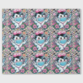 Halloween Ghost Nurse met masker en spuiten Cadeaupapier (Vlak)