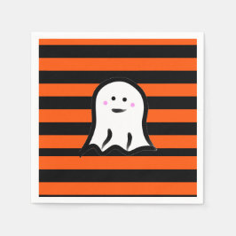 Halloween Ghost on Black and Orange Stripes  Servet