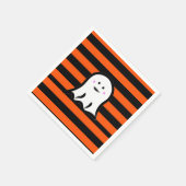 Halloween Ghost on Black and Orange Stripes Servet (Hoek)