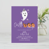 Halloween Ghost Our Little Boo Invitation Kaart (Staand voorkant)