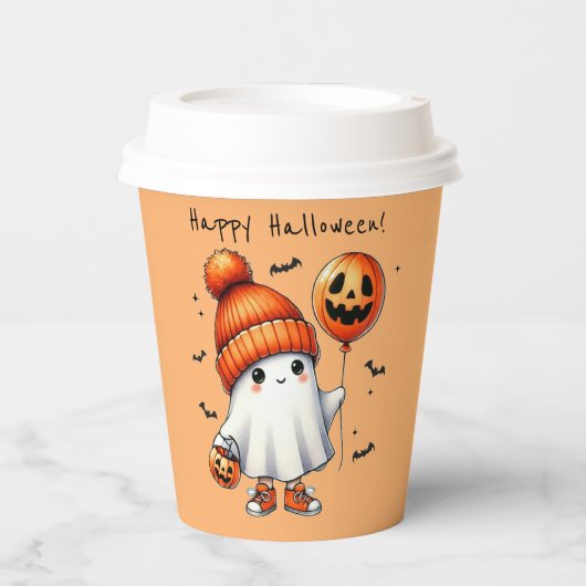 Halloween Ghost Paper Cup Papieren Bekers (Voorkant)