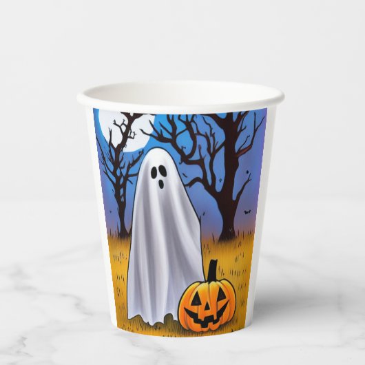 Halloween Ghost Papieren Bekers (Voorkant)