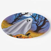 Halloween Ghost Papieren Bordje (Gekanteld)