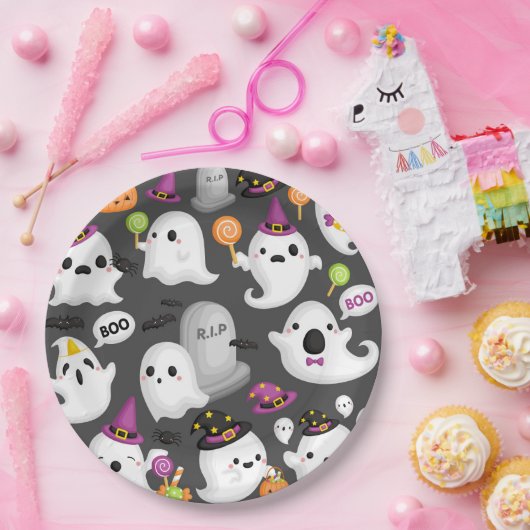 Halloween Ghost Papieren Bordje (Feest)