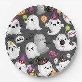 Halloween Ghost Papieren Bordje (Voorkant)