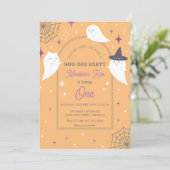 Halloween Ghost Party Arch Lijst Birthday Kaart (Staand voorkant)