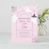 Halloween Ghost Party Arch Lijst Birthday Kaart (Staand voorkant)