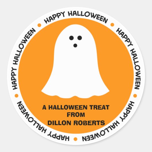 Halloween Ghost Party Favor Ronde Sticker (Voorkant)