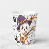 Halloween Ghost Party Fun Spooky Papieren Bekers (Achterkant)
