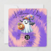 Halloween Ghost Party Tie Dye Hand getrokken Kaart (Voorkant)