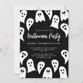 Halloween Ghost Party zwart-wit Kaart (Voorkant)