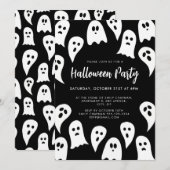 Halloween Ghost Party zwart-wit Kaart (Voorkant / Achterkant)