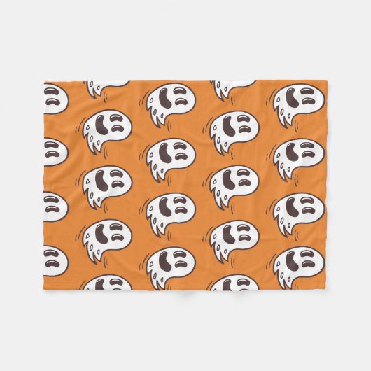 Halloween Ghost Pattern Blanket Fleece Deken (Voorkant (Horizontaal))