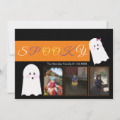 Halloween Ghost Pattern Collage Photo Card Feestdagenkaart (Voorkant)