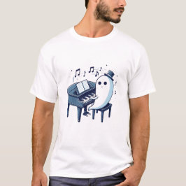 Halloween Ghost Piano Schattige Spooky Music Lover T-shirt