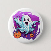 Halloween Ghost Pin Ronde Button 5,7 Cm (Voorkant)