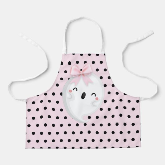 Halloween Ghost Pink Polka dot Schort (Voorkant)